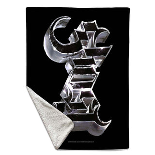 Ghost Sherpa Fleece Blanket: Chrome Logo (Multicolour)