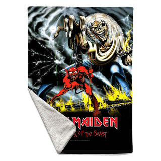 Iron Maiden Sherpa Fleece Blanket: Number Of The Beast (Multicolour)