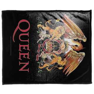 Queen Sherpa Fleece Blanket: Crest (Multicolour)