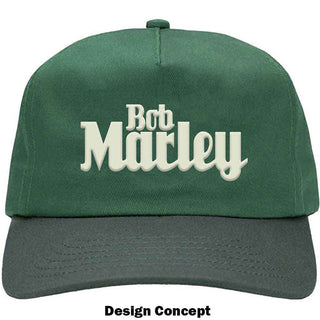 Bob Marley Unisex Baseball Cap: Text Logo (Green)