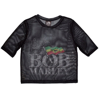 Bob Marley Ladies Crop Top: Logo (Mesh)