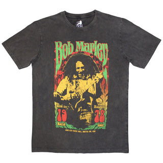 Bob Marley Unisex Stone Wash T-Shirt: 1978