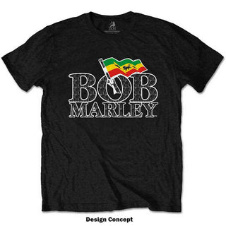 Bob Marley Embellished T-Shirt: Flag Logo