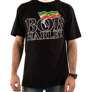 Bob Marley Embellished T-Shirt: Flag Logo