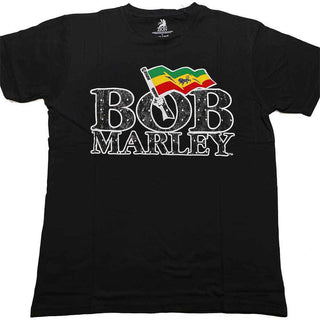 Bob Marley Embellished T-Shirt: Flag Logo