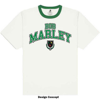 Bob Marley Ringer T-Shirt: Collegiate Crest