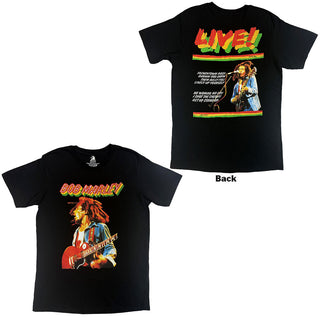 Bob Marley T-Shirt: Live Concert (Black) (Back Print)
