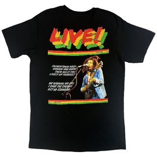 Bob Marley T-Shirt: Live Concert (Black) (Back Print)