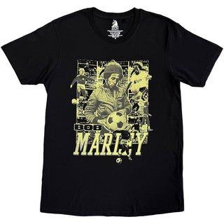Bob Marley T-Shirt: Football Collage (Black)