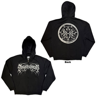 Bring Me The Horizon Zipped Hoodie: Metal Logo Genxsis (Black) (Back Print)