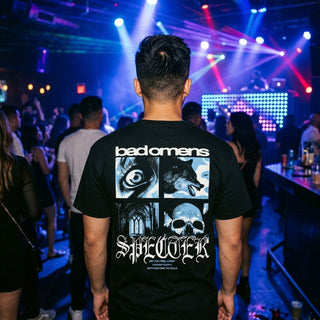 Bad Omens Premium Carbon T-Shirt: Specter Collage (Black) (Back Print)