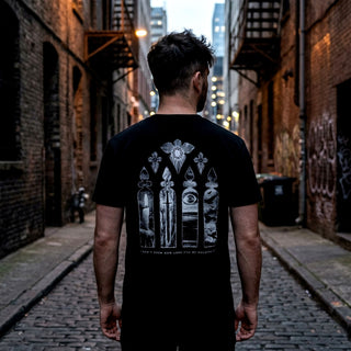 Bad Omens Premium Carbon T-Shirt: Stained Glass (Black) (Back Print)