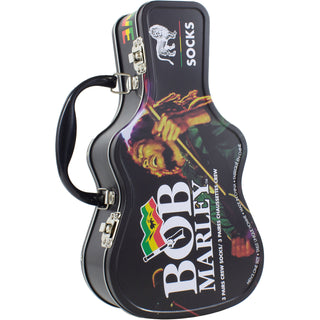 Bob Marley Sock Guitar Tin: Logos (Black) (UK Size 6.5 - 11)