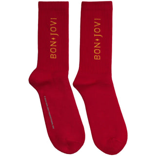 Bon Jovi Terry Socks: Original Logo (Red)