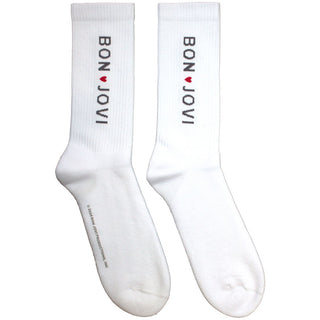 Bon Jovi Terry Socks: Heart (White)
