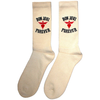 Bon Jovi Unisex Terry Socks: Forever (Natural) (UK Size 7 - 11)