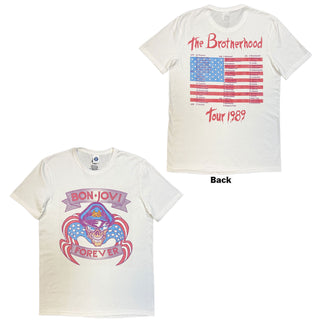 Bon Jovi T-Shirt: The Brotherhood (White) (Back Print)