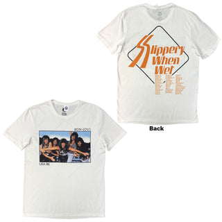 Bon Jovi T-Shirt: USA '86 (White) (Back Print)