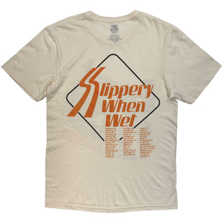 Bon Jovi T-Shirt: Slippery When Wet Tour '86-'87 (Sand) (Back Print)