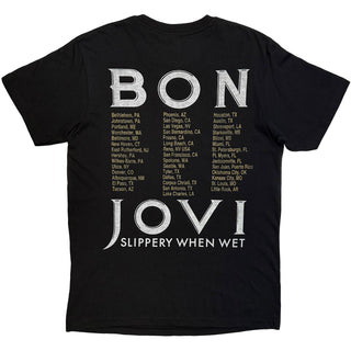 Bon Jovi T-Shirt: Slippery When Wet '87 (Black) (Back Print)