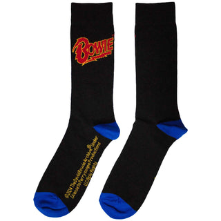 David Bowie Ankle Socks: Logo Blue Contrast