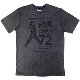 David Bowie Unisex Stone Wash T-Shirt: Rainbow Theatre