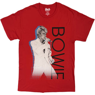 David Bowie T-Shirt: Retro Portrait (Red)