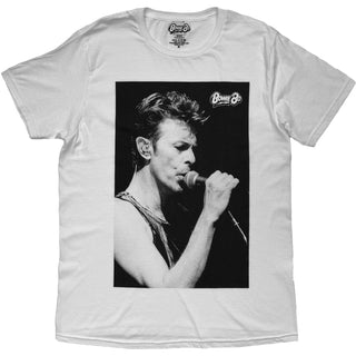 David Bowie T-Shirt: Singing (White)