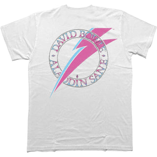 David Bowie T-Shirt: Aladdin Sane Photos (White) (Back & Sleeve Print)