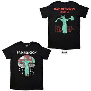 Bad Religion T-Shirt: Liberty '91 Tour (Black) (Back Print)