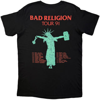 Bad Religion T-Shirt: Liberty '91 Tour (Black) (Back Print)