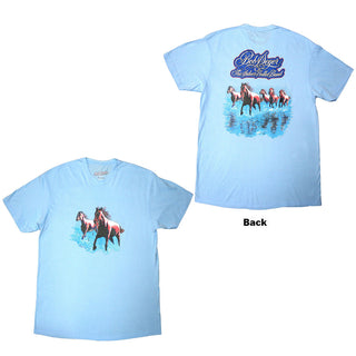 Bob Seger & The Silver Bullet Band T-Shirt: Horses (Light Blue) (Back Print)