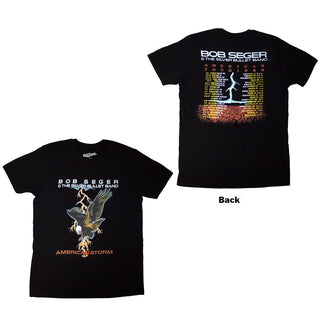 Bob Seger & The Silver Bullet Band T-Shirt: Tour '86 (Black) (Back Print)