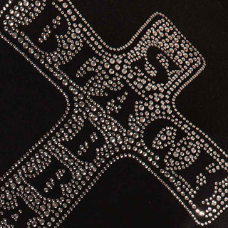 Black Sabbath Ladies Embellished T-Shirt: Cross (Diamante)