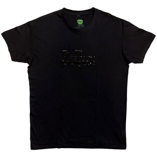 The Beatles Hi-Build T-Shirt: Drop T Logo (Black-On-Black)