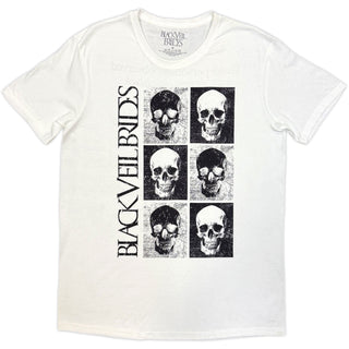 Black Veil Brides T-Shirt: Skulls (White) (Back Print)