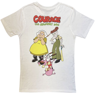 Courage The Cowardly Dog T-Shirt: F&B Jumbo (White) (Back Print)
