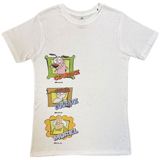 Courage The Cowardly Dog T-Shirt: F&B Jumbo (White) (Back Print)