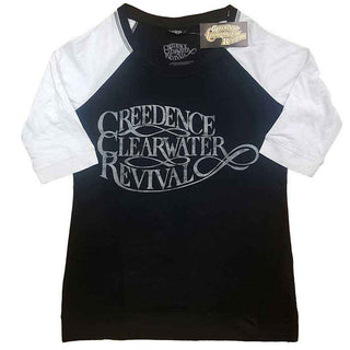 Creedence Clearwater Revival Ladies Raglan T-Shirt: Vintage Logo