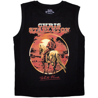 Chris Stapleton Unisex Tank T-Shirt: White Horse (Black)