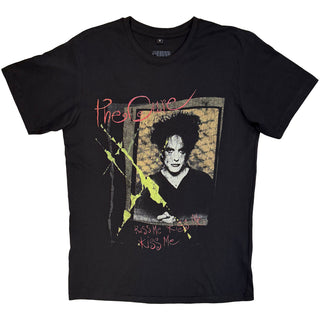 The Cure Unisex Premium Carbon T-Shirt: Kiss Me Vintage (Black) (Back Print)