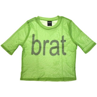 Charli XCX Ladies Mesh Crop Top: Brat (Green)