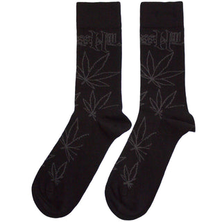 Cypress Hill Unisex Ankle Socks: Leaf Pattern (Black)