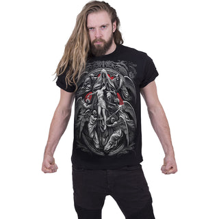 Spiral T-Shirt: Reaper's Door (Black) (Back Print)