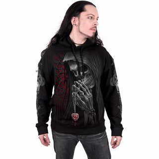 Spiral Pullover Hoodie: Forbidden (Black) (Back & Sleeve Print)