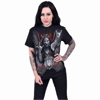 Spiral T-Shirt: Rock Loud (Black) (Back Print)
