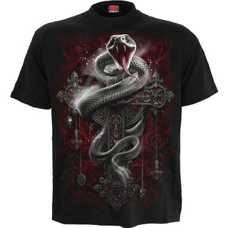 Spiral T-Shirt: Gothic Serpent (Black) (Back Print)