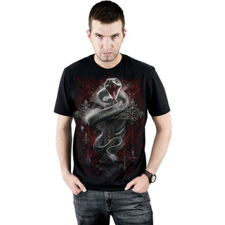 Spiral T-Shirt: Gothic Serpent (Black) (Back Print)