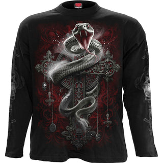 Spiral Long Sleeve T-Shirt: Gothic Serpent (Black) (Back & Sleeve Print)