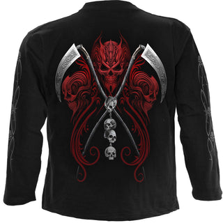 Spiral Unisex Long Sleeve T-Shirt: Reaperess (Black) (Back & Sleeve Print)